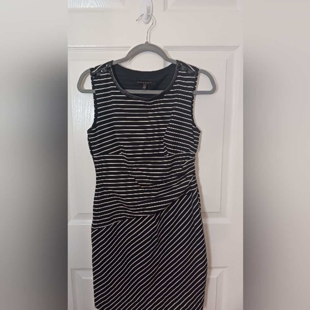 Cynthia Steffe black and white stripe dress